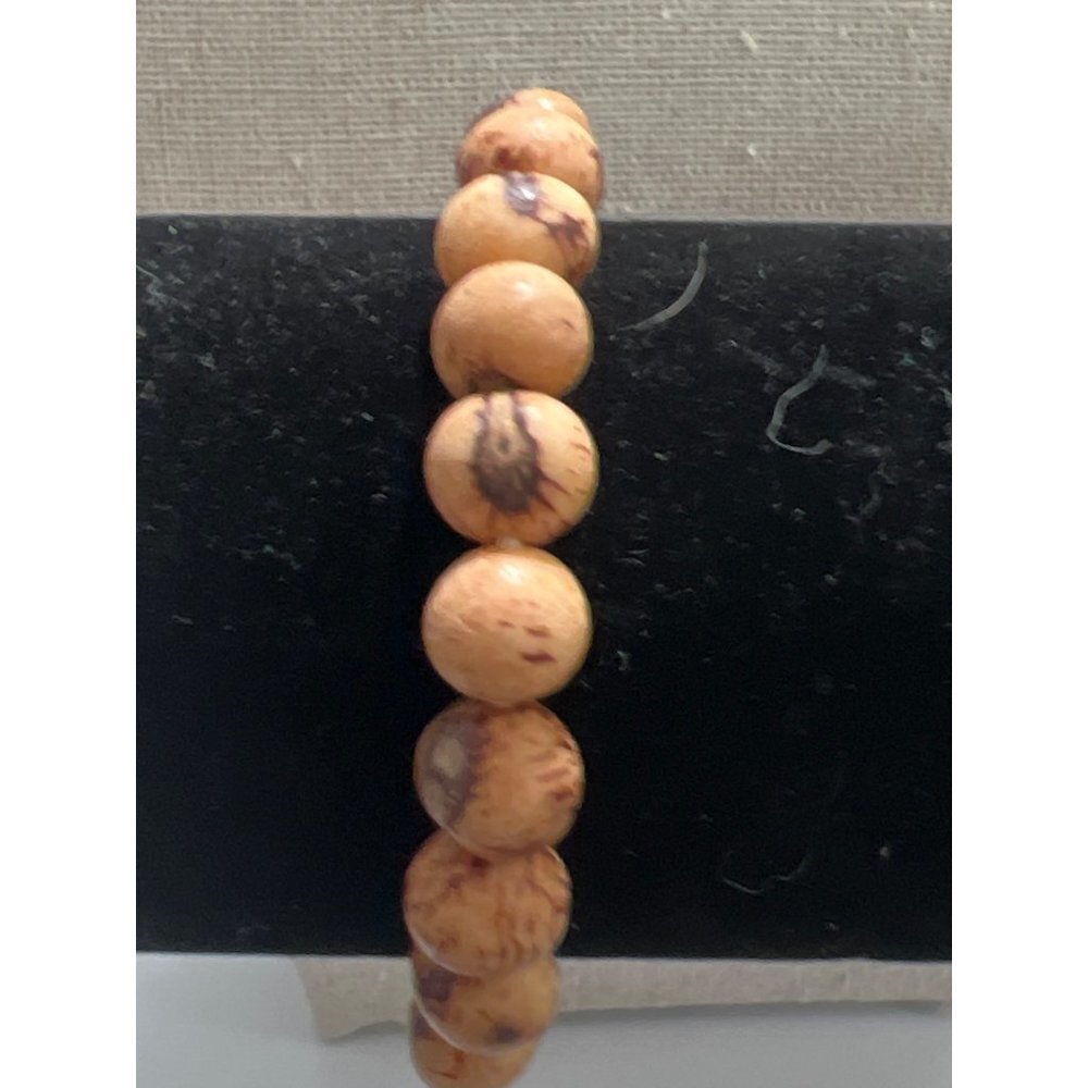 Resin Wood Stretch Bracelet -- 8"